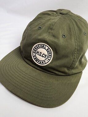 Herschel Supply Co Baseball Cap Olive Green, OS Leather Strapback H.S.Co